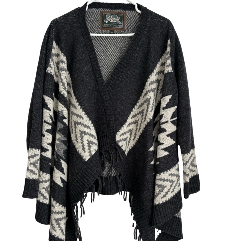 Roots Lambswool blend drape front cardigan size XS